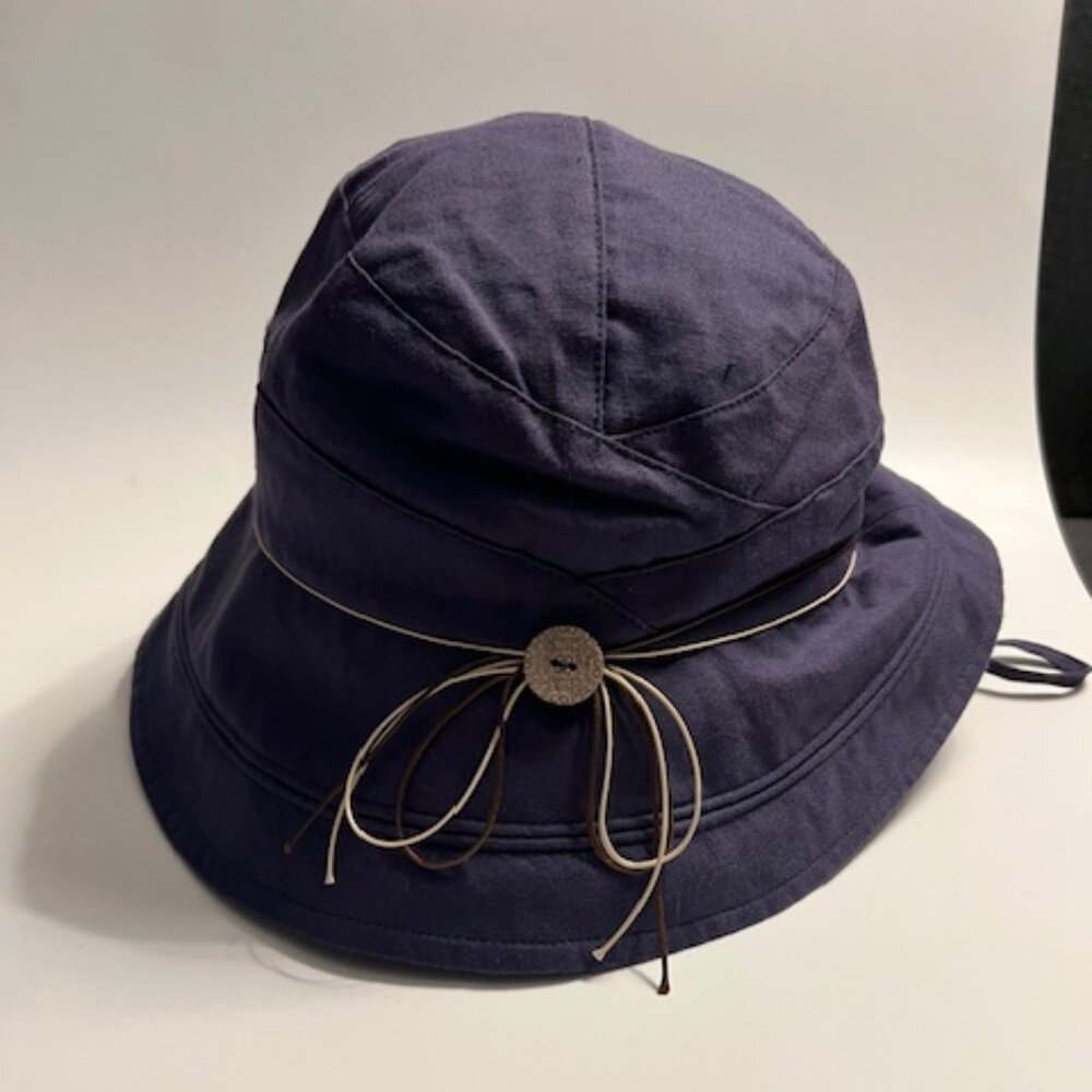 Siggi Womens SPF 50+ Navy Blue Bucket Sun Hat Wide Brim